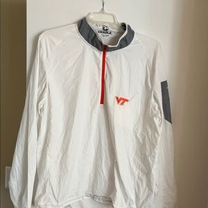 VT Curable White Windbreaker with Red and Gray Accents Virginia tech